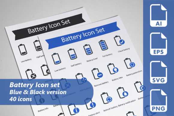 Battery Icon Set Graphics