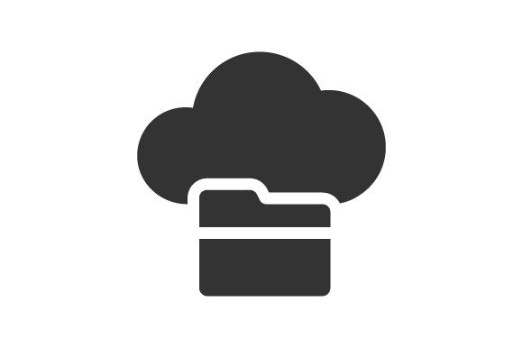 Cloud Folder Icon: A Modern Graphic Design Asset for Content Publishers