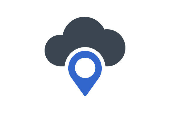 Cloud Location Icon Graphics