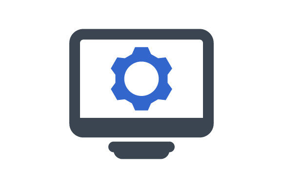 Computer Configuration Icon: A Modern Graphic Asset for Branding