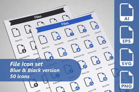 File Icon Set Graphics for Crafting