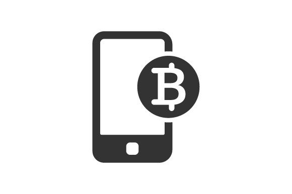 Mobile Bitcoin Icon Graphics