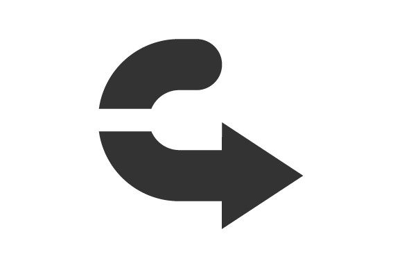 U Turn Right Icon: A Graphic Asset for Modern Branding